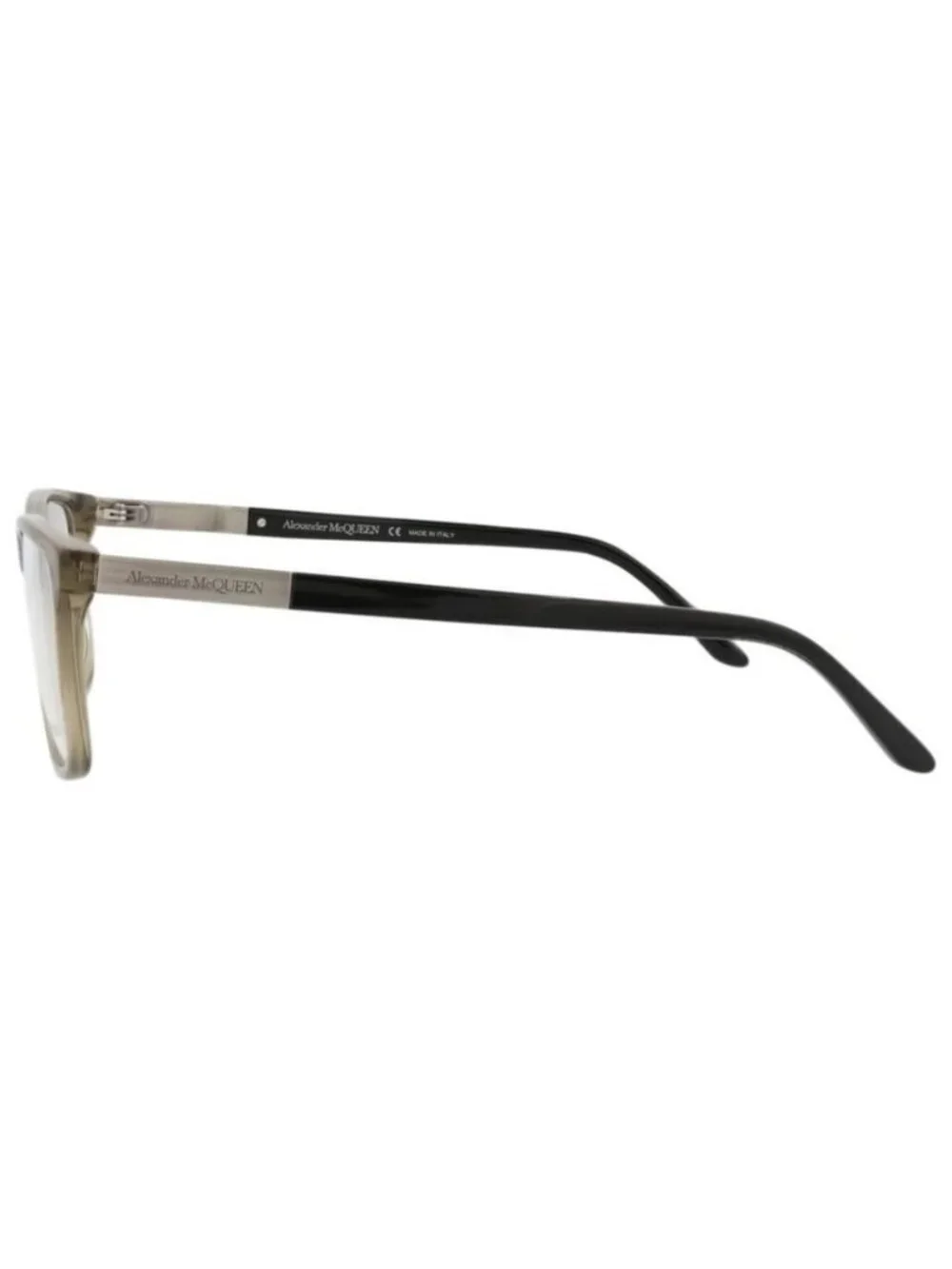 New Alexander McQueen Mens Square/Rectangle Green Silver Transparent Fashion Des